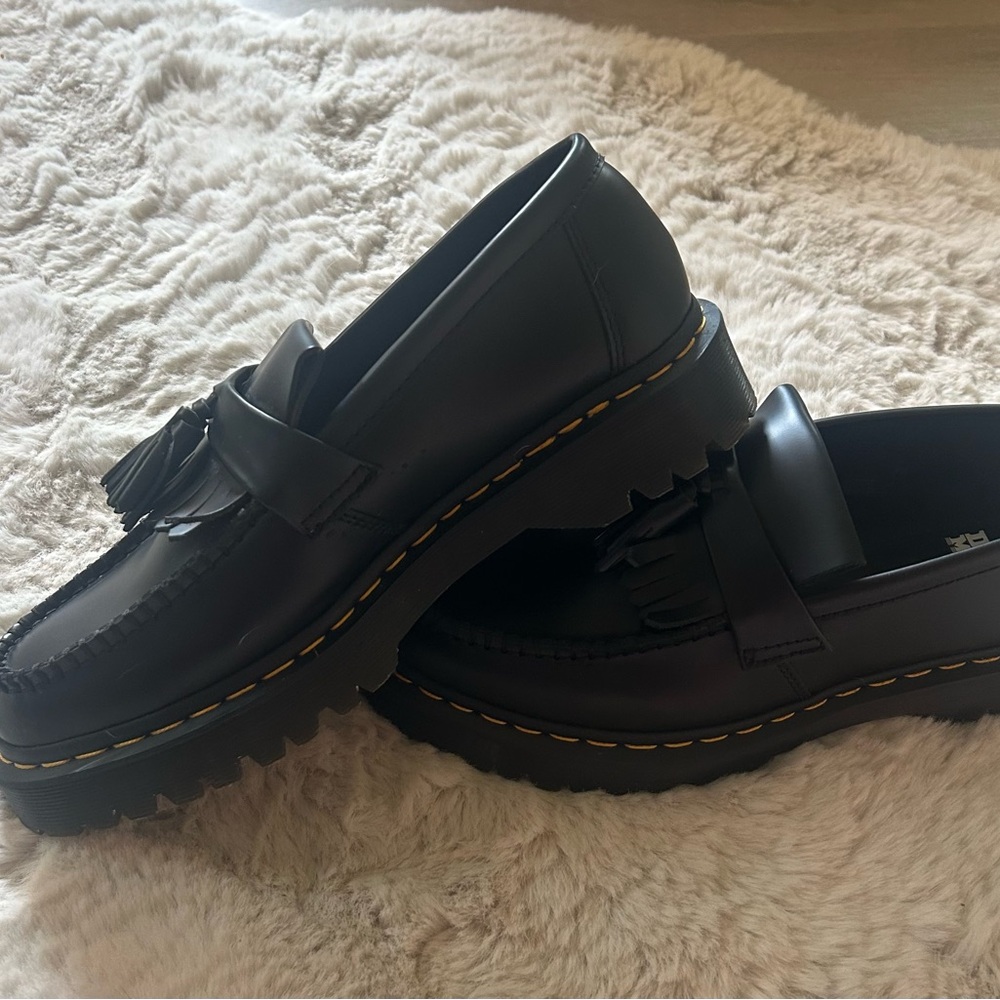 Dr. Martens Black Leather Loafers with Tassels